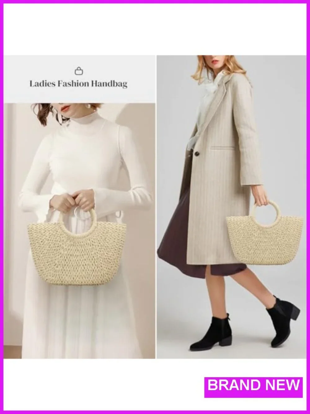 Straw Handwoven Large Hobo Tote Beach Bag with Drawstring Closure